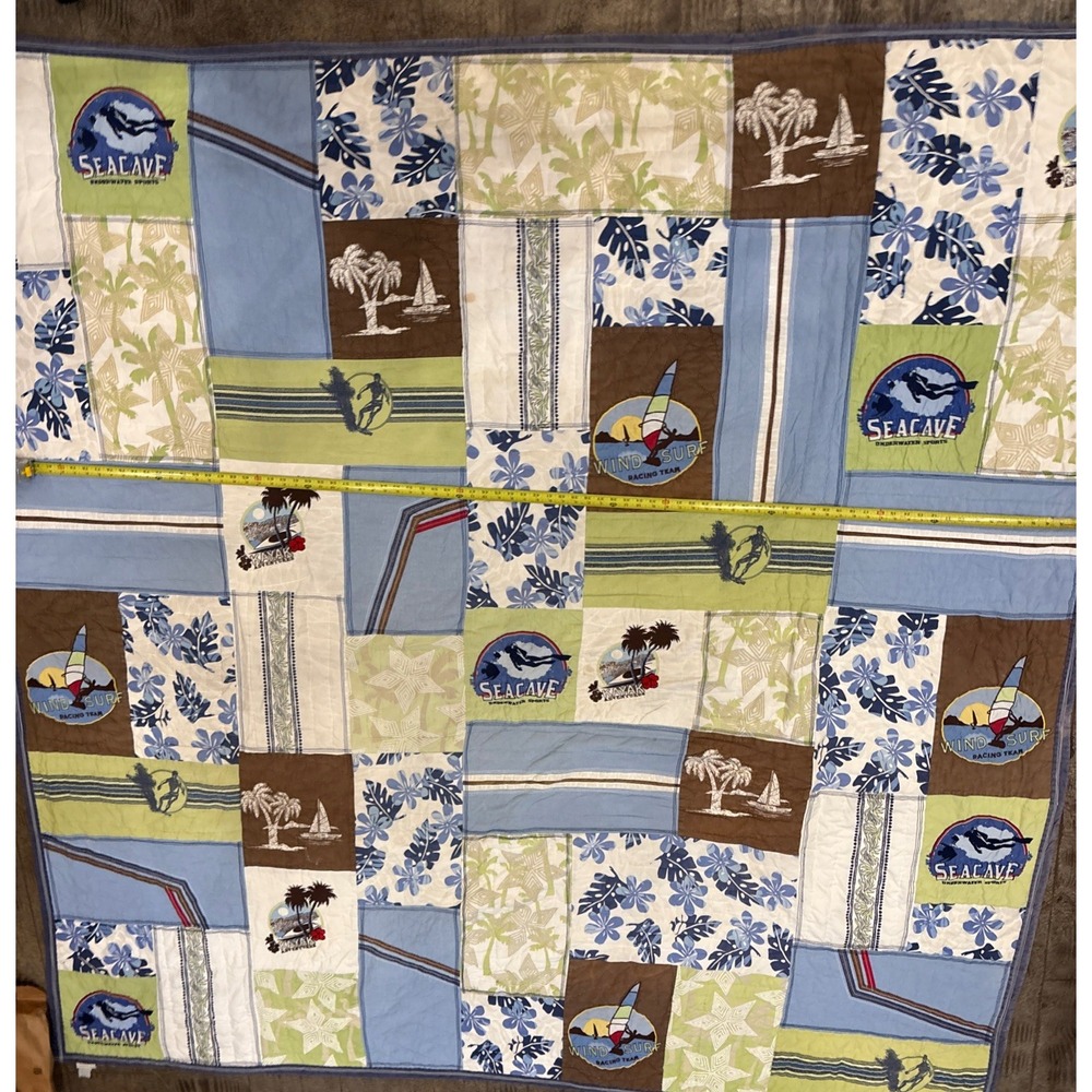 Vintage Pottery Barn Full/double Kids Aloha Surf 87x87